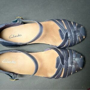 Blue Clark’s low heel sandal